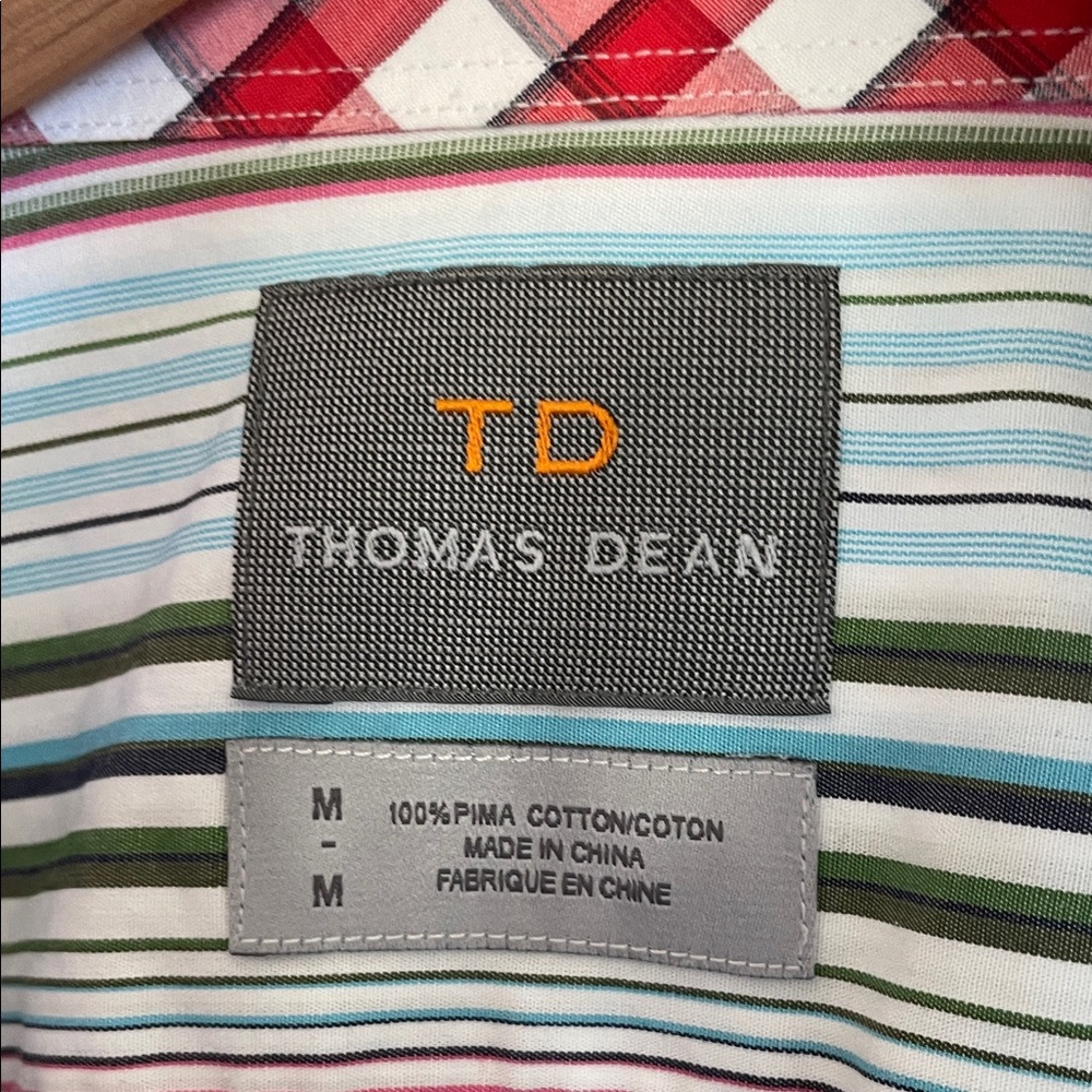 Thomas Dean Multicolor Striped Button Down Shirt - Picture 2 of 7